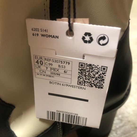 🖤🤍🖤 MANGO LEATHER Ankle Boots, 40, NWT - Picture 9 of 11